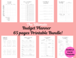 Budget planner templates, financial savings tracker, monthly debt tracker, Spending Tracker Printable.
